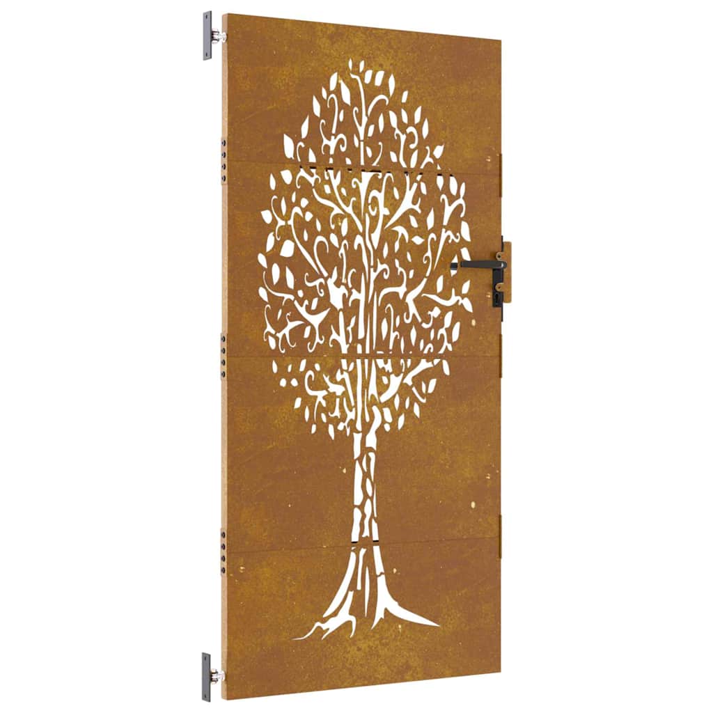 Vidaxl Poort 85x200 cm Trædesign Cortenstaal