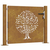 Vidaxl Poort 105x105 cm Trædesign Cortenstaal