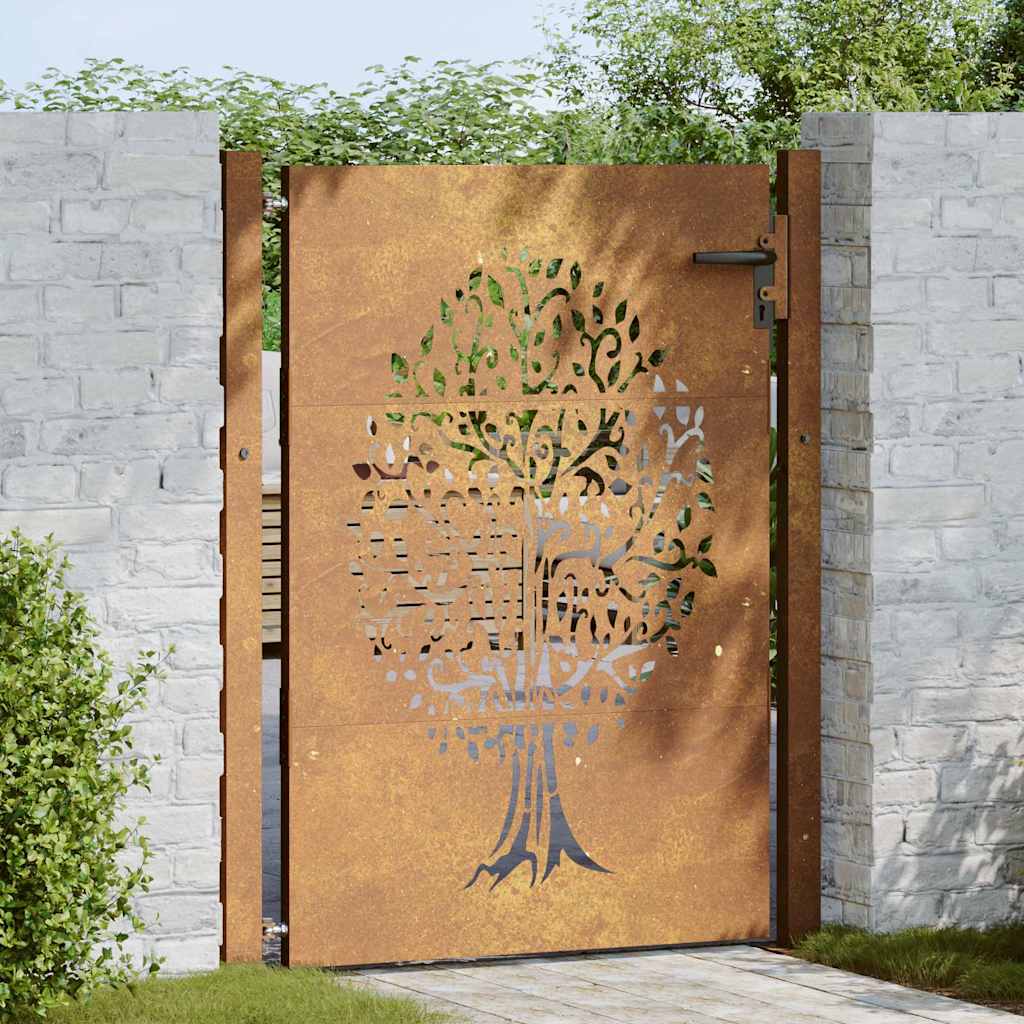 Vidaxxl låge 100x125 cm trædesign cortenstål