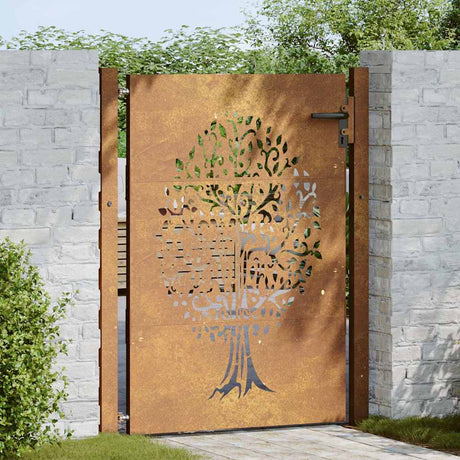 Vidaxxl låge 100x125 cm trædesign cortenstål