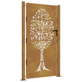 Vidaxxl port 105x180 cm trædesign corten stål