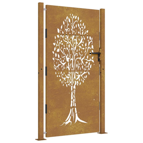 Vidaxxl port 105x180 cm trædesign corten stål