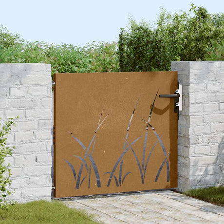 Vidaxl Poort 85x100 cm græsdesign Cortenstaal