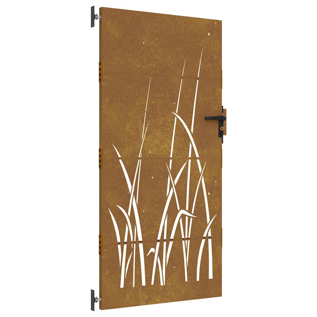 Vidaxxl Gate 85x200 cm græsdesign Corten Steel