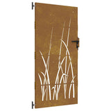 Vidaxxl Gate 85x200 cm græsdesign Corten Steel