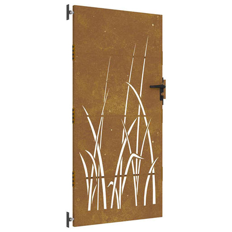 Vidaxxl Gate 85x200 cm græsdesign Corten Steel