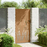 Vidaxxl Gate 85x200 cm græsdesign Corten Steel