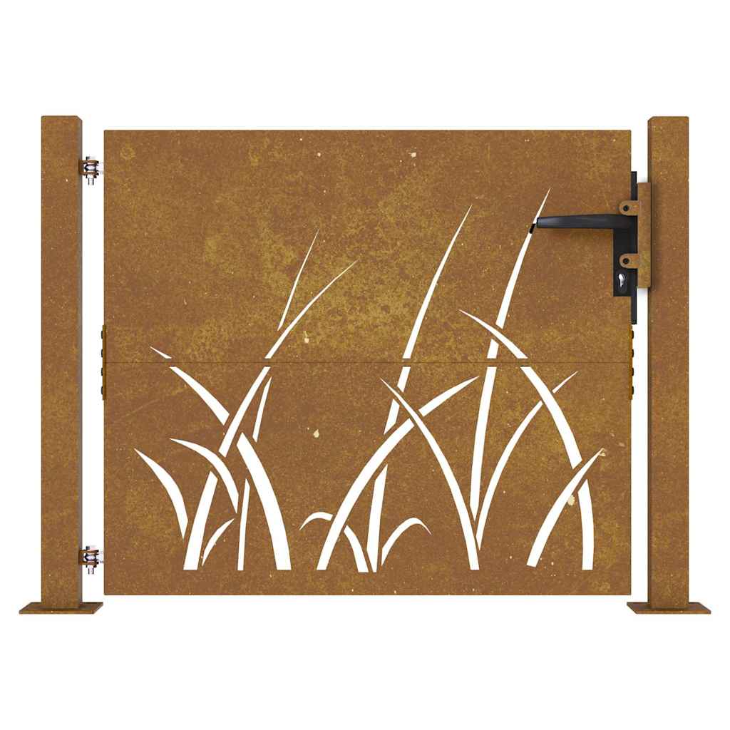 VidaXL låge 100x75 cm græsdesign cortenstål