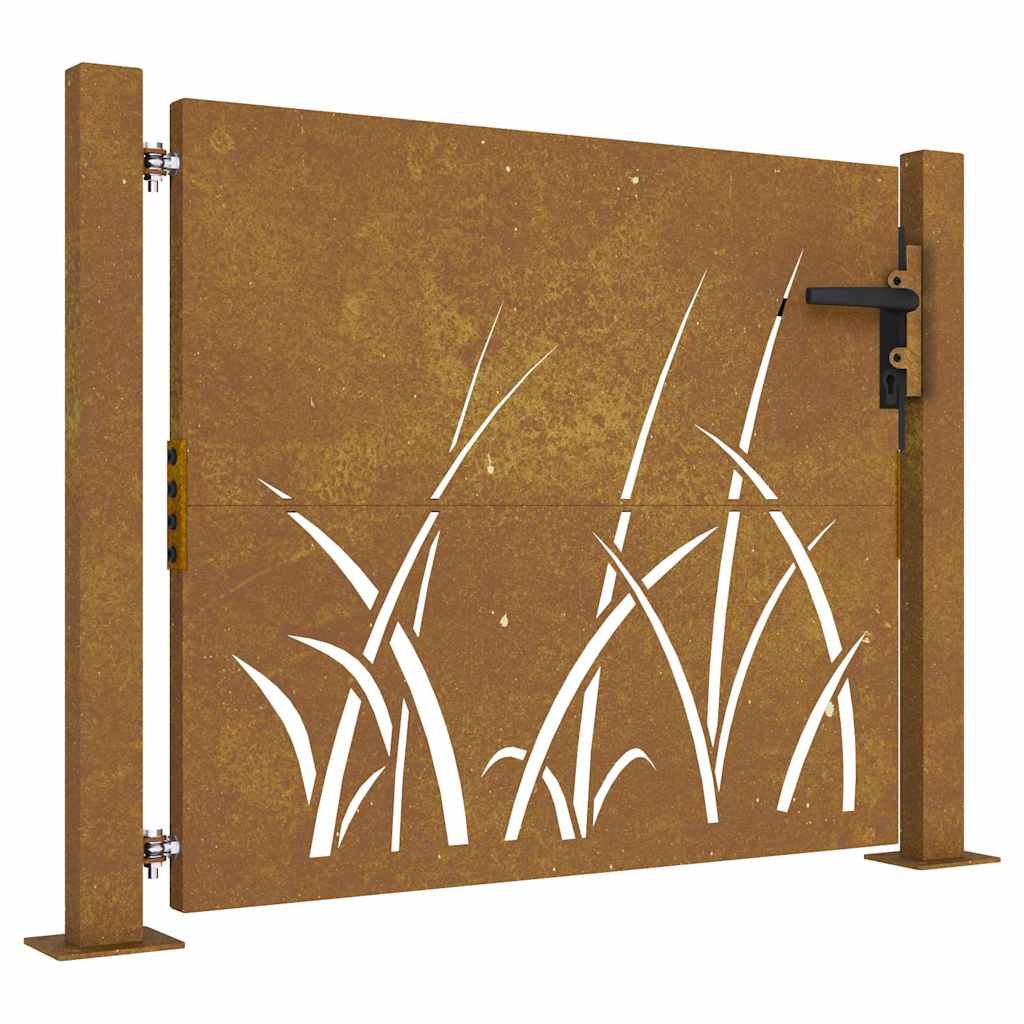 VidaXL låge 100x100 cm græsdesign cortenstål
