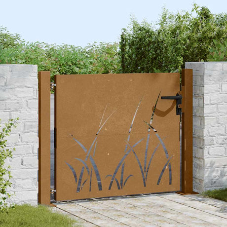 VidaXL låge 100x100 cm græsdesign cortenstål