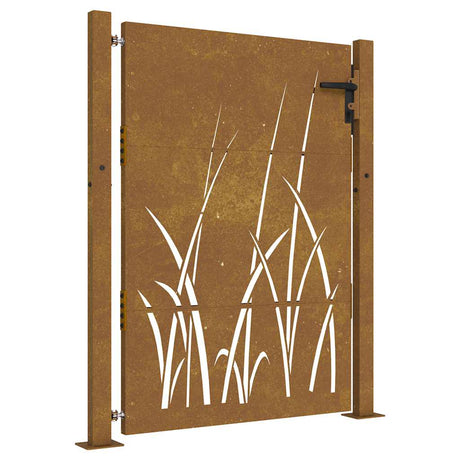 Vidaxxl låge 100x150 cm græsdesign corten stål