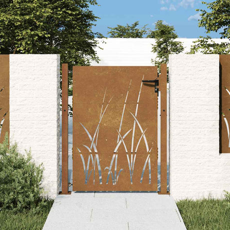 Vidaxxl låge 100x150 cm græsdesign corten stål