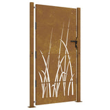 Vidaxxl låge 105x180 cm græsdesign corten stål