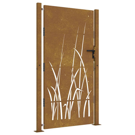 Vidaxxl låge 105x180 cm græsdesign corten stål