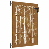 Vidaxxl Gate 85x125 cm bambus design Corten Steel