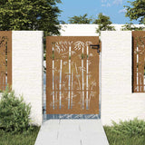 Vidaxxl Gate 85x125 cm bambus design Corten Steel