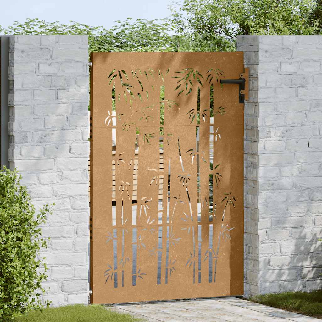 Vidaxxl port 85x150 cm bambus design corten stål