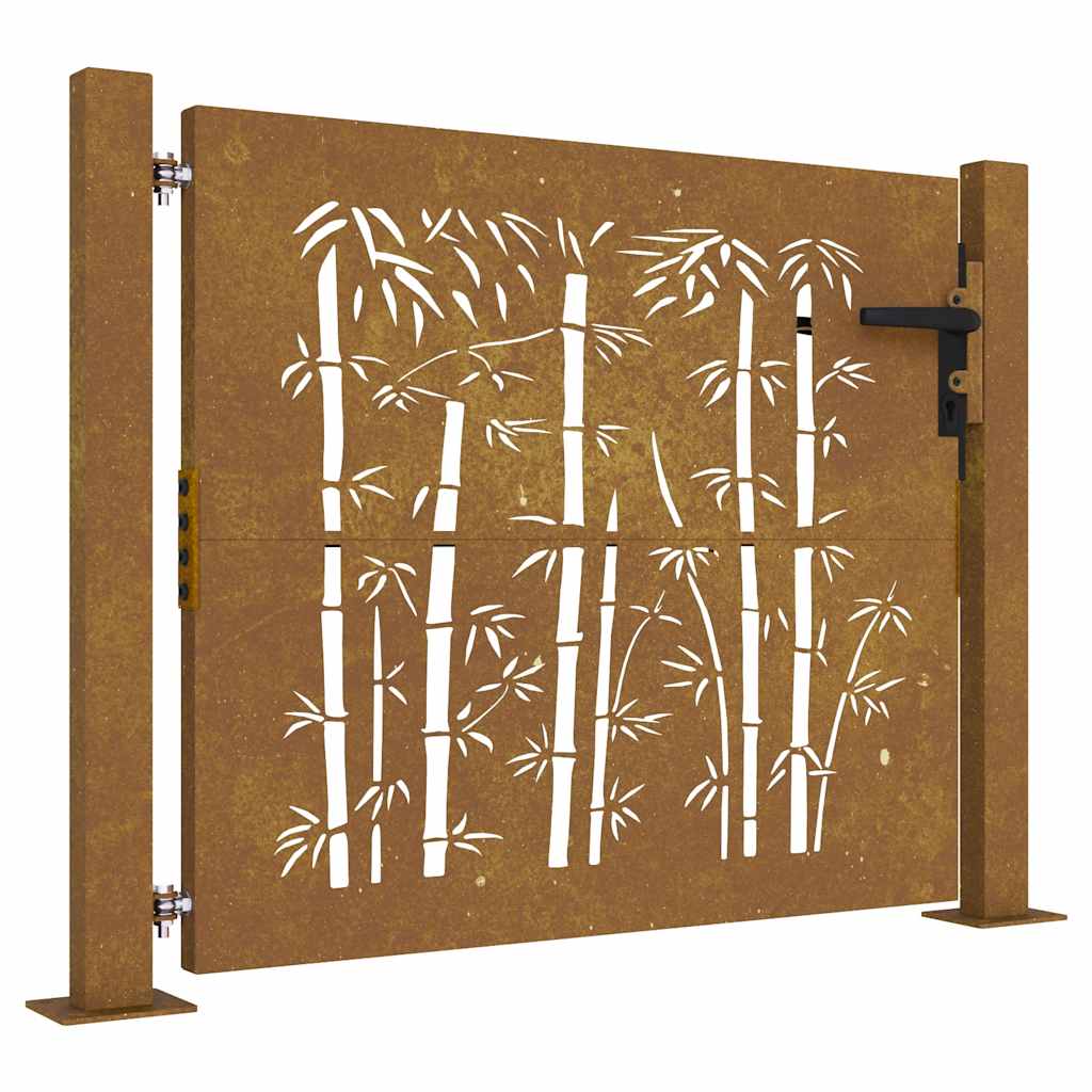 Vidaxxl port 100x75 cm bambus design corten stål