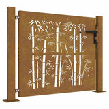 Vidaxxl port 100x75 cm bambus design corten stål