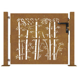 Vidaxxl port 100x75 cm bambus design corten stål
