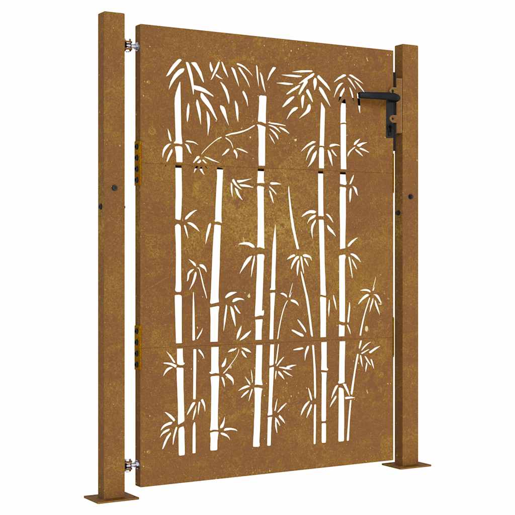 Vidaxxl port 100x150 cm bambus design corten stål