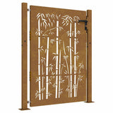 Vidaxxl port 100x150 cm bambus design corten stål
