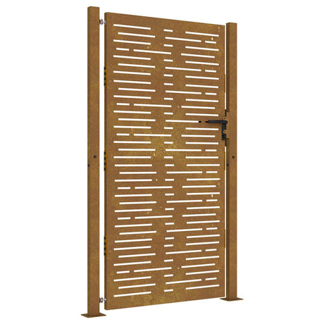 Vidaxl poort 100x175 cm vierkant cortenstaal