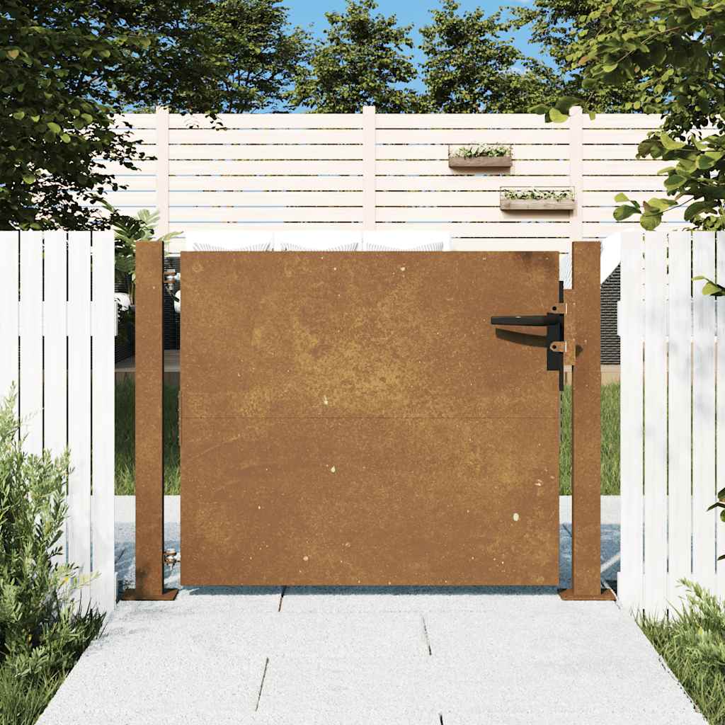 Vidaxl poort 100x75 cm cortenstaal