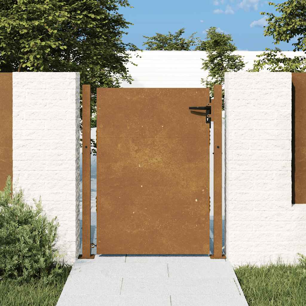 Vidaxl poort 100x125 cm cortenstaal