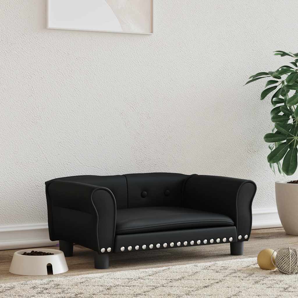 Vidaxl Dog Basket 70x45x30 cm Kunstig læder sort