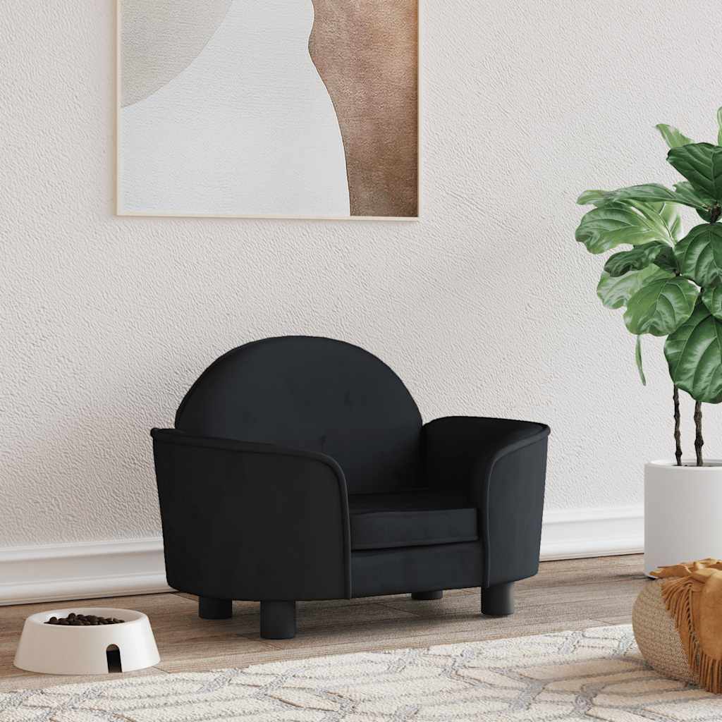 Vidaxl Dog Basket 66x40x45 cm Velvet Black