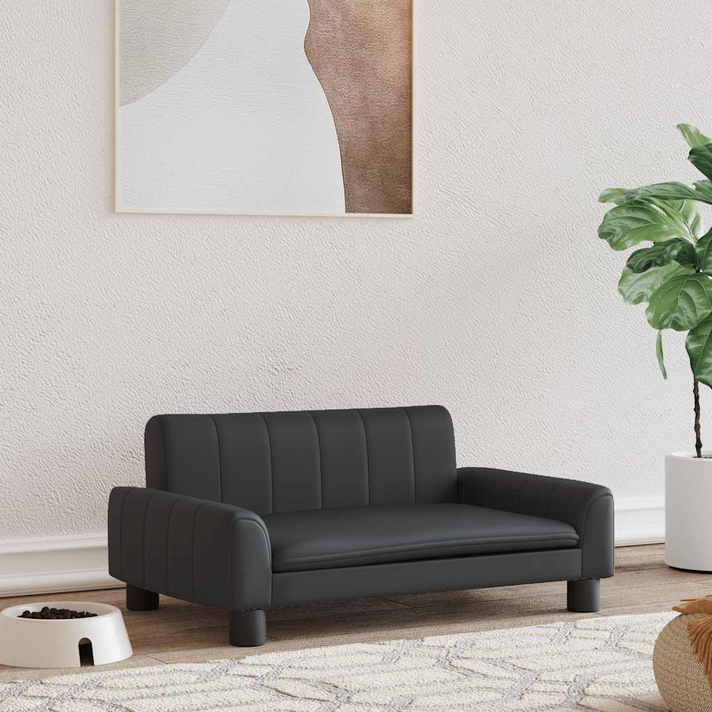 Vidaxxl hundeseng 70x45x30 cm kunstlæder sort