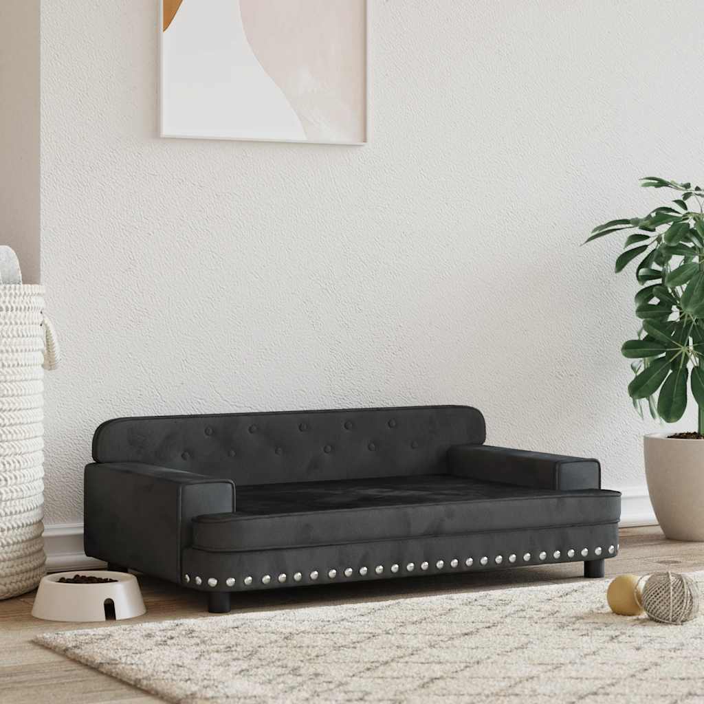 Vidaxl Dog Basket 90x53x30 cm fløjl sort