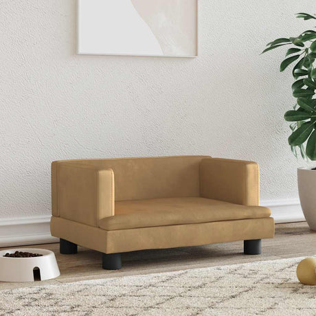 VIDAXXL HUND BED 60X40X30 CM Velvet Brown