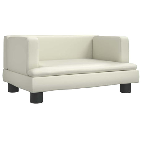 VIDAXXL HUND BED 60X40X30 cm Kunstig lædercreme-farvede