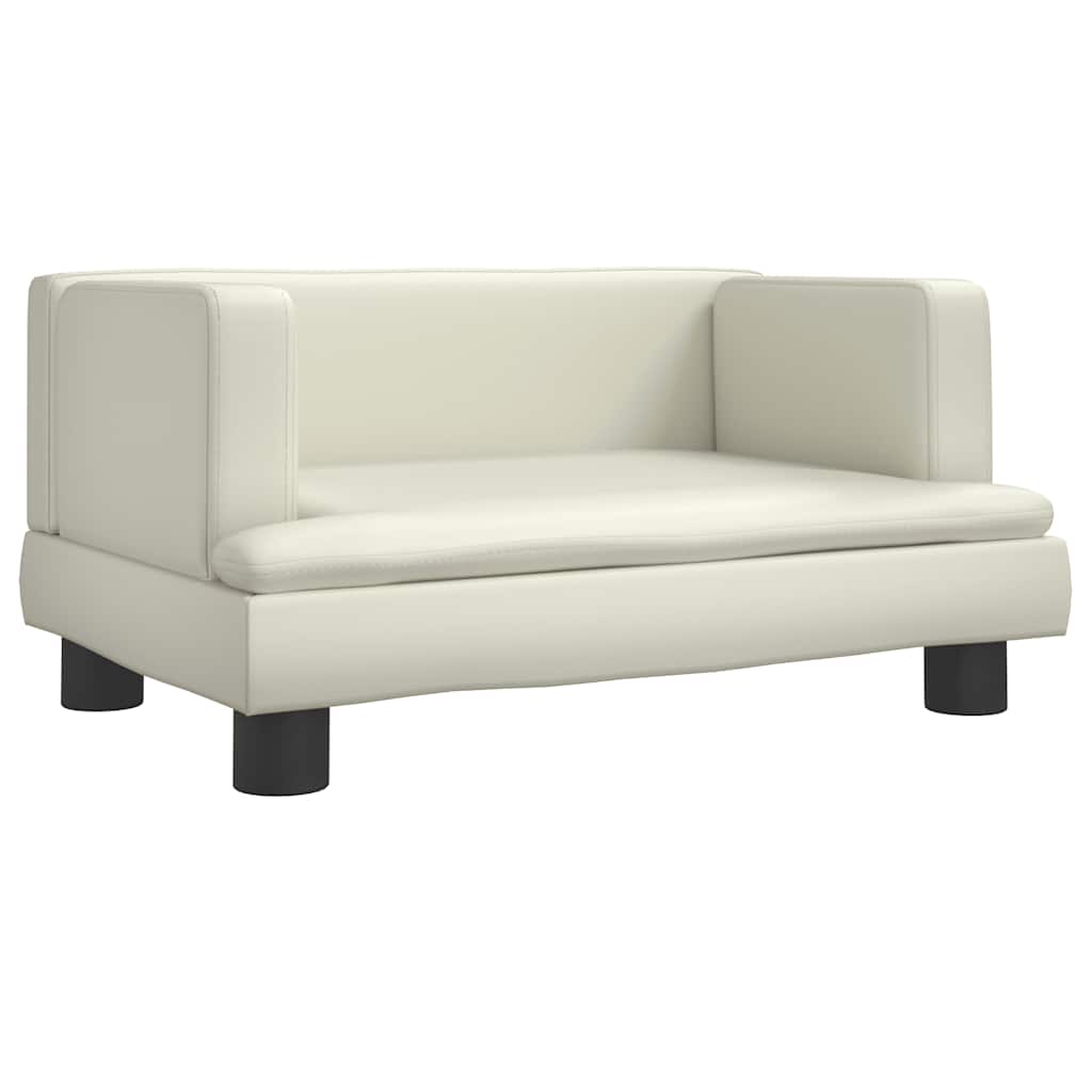 VIDAXXL HUND BED 60X40X30 cm Kunstig lædercreme-farvede