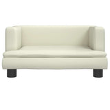 VIDAXXL HUND BED 60X40X30 cm Kunstig lædercreme-farvede