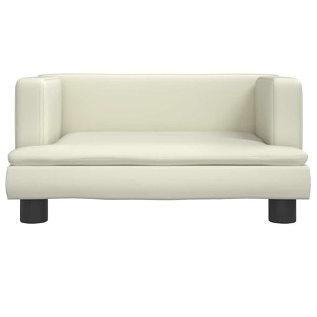 VIDAXXL HUND BED 60X40X30 cm Kunstig lædercreme-farvede