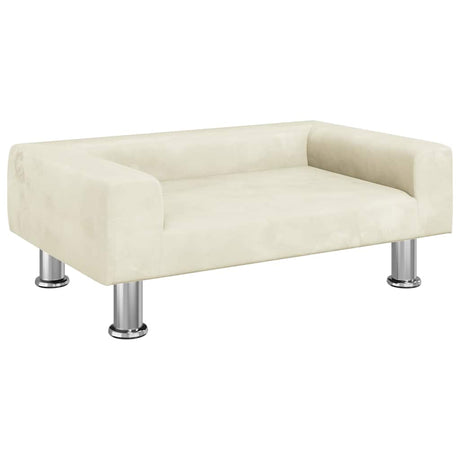 Vidaxxl hundeseng 70x45x26,5 cm fløjlscremefarvet