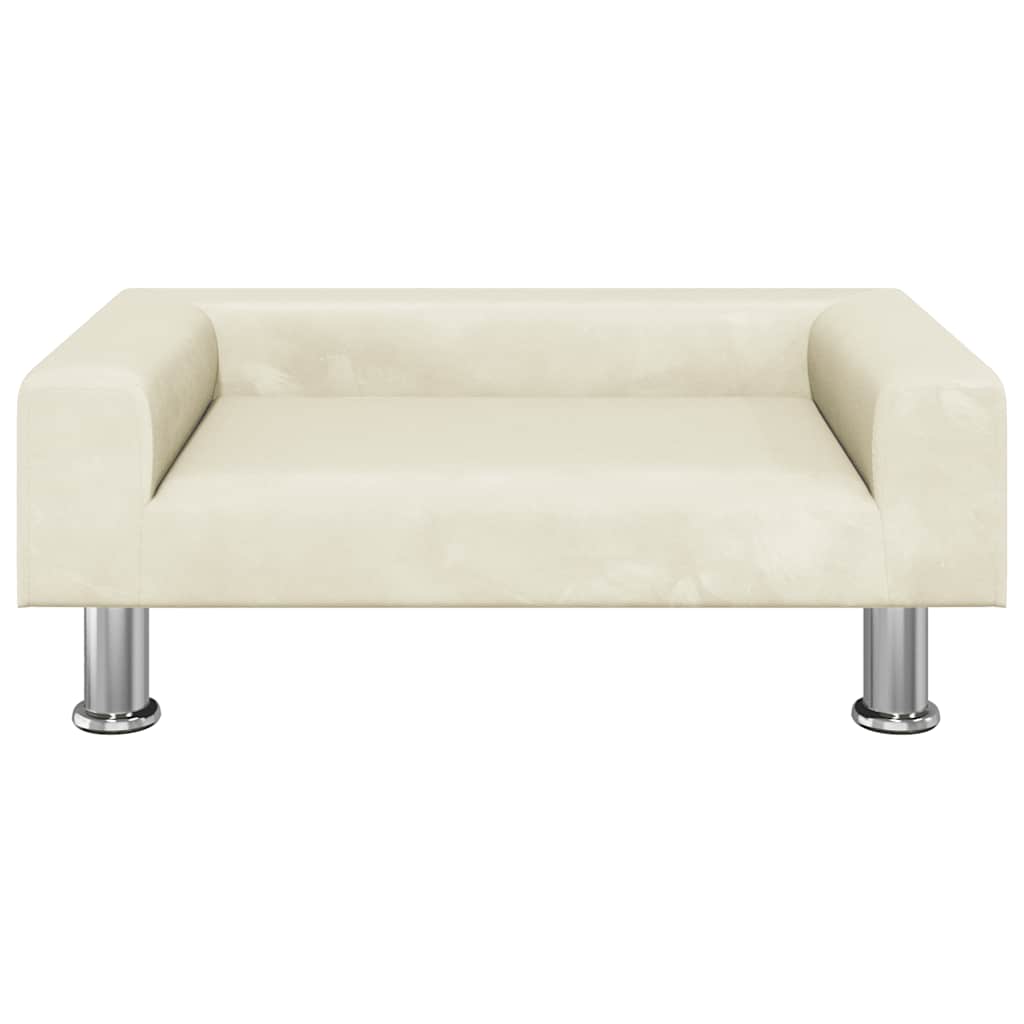 Vidaxxl hundeseng 70x45x26,5 cm fløjlscremefarvet