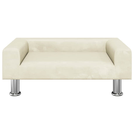 Vidaxxl hundeseng 70x45x26,5 cm fløjlscremefarvet