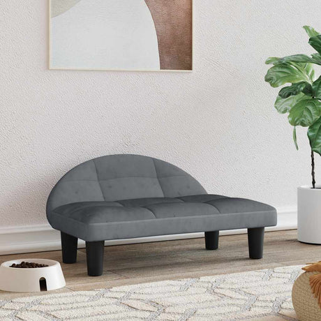 Vidaxxl hundeseng 70x52x30 cm fløjl mørkegrå