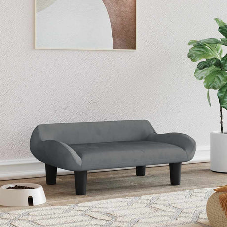 Vidaxxl hundeseng 70x40x24 cm fløjl mørkegrå