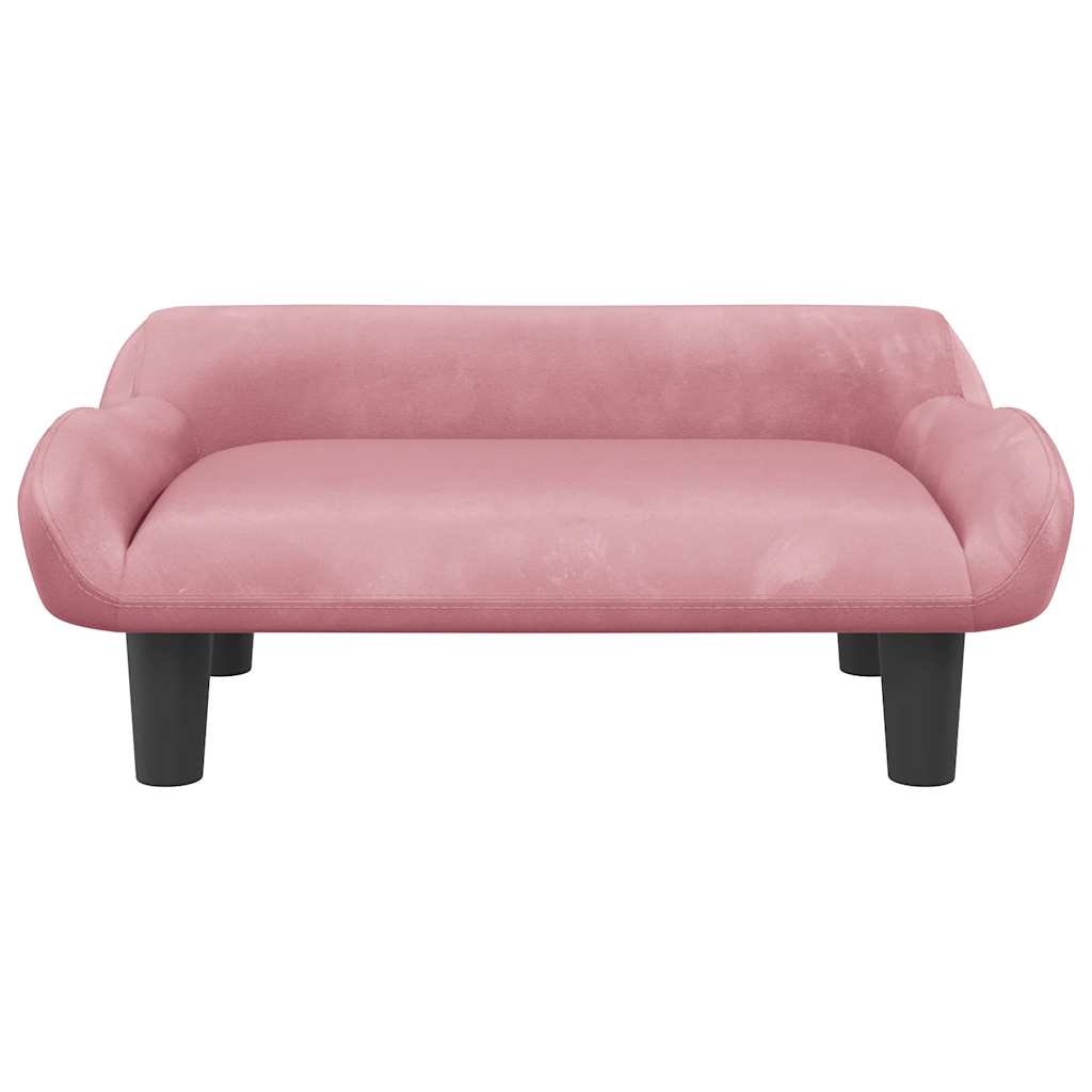 VidaXL hundeseng 70x40x24 cm fløjlsrosa