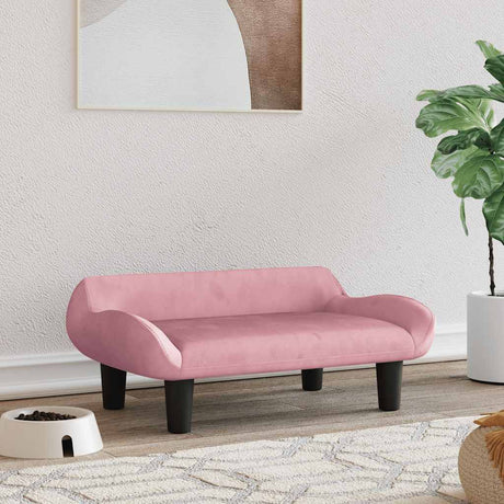 VidaXL hundeseng 70x40x24 cm fløjlsrosa