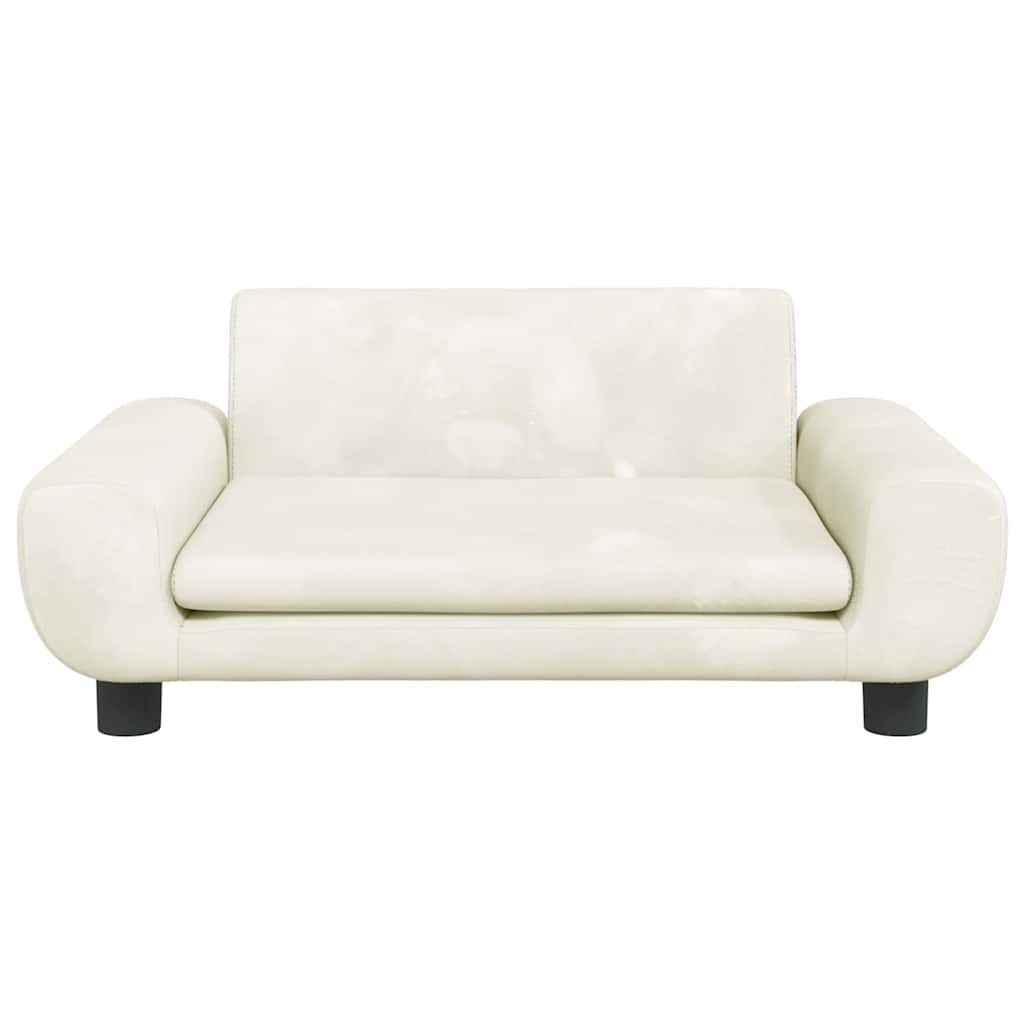 VIDAXXL Dog seng 70x45x33 cm fløjlcreme farvet