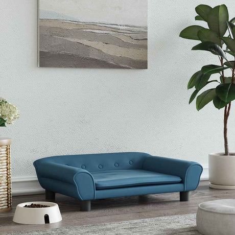 Vidaxxl hundeseng 70x48x22 cm fløjlsblå