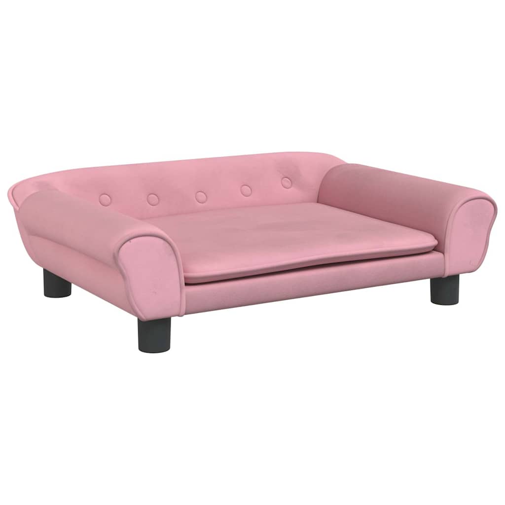 VidaXL hundeseng 70x48x22 cm fløjlsrosa