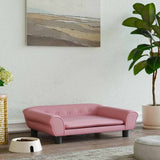 VidaXL hundeseng 70x48x22 cm fløjlsrosa