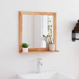 Vidaxl Wall Mirror 55x55 cm Solid valnødstræ